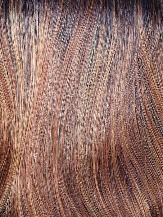  SHADED-AMBER | Coppery Blonde and Red Blend with Dark Amber Brown Roots