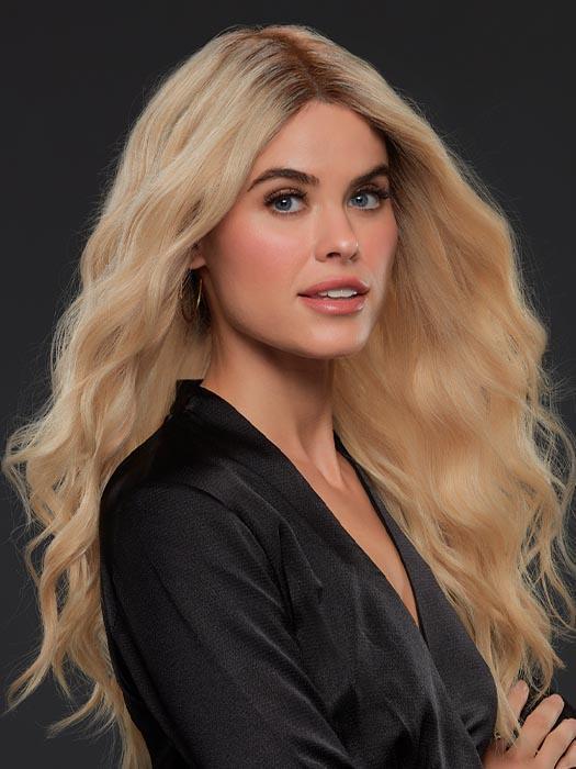BLAKE by JON RENAU in FS24/102S12 LAGUNA BLONDE | Light Natural Gold Blonde with Pale Natural Gold Blonde bold highlights, Shaded with Light Gold Brown