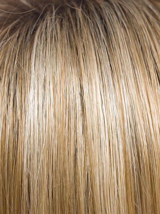 CREAMY-TOFFEE-R  | Light Platinum Blonde and Light Honey Blonde 50/50 blend with Dark Roots