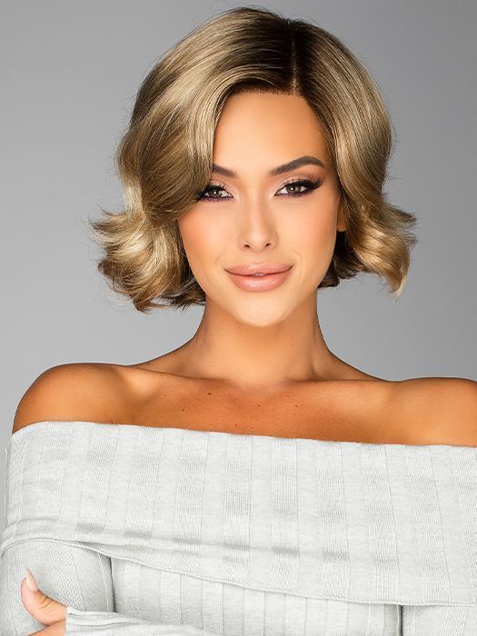 Parker by Jon Renau in 12FS8 | Light Gold Brown, Light Natural Gold Blonde and Pale Natural Gold-Blonde Blend, Shaded with Medium Brown