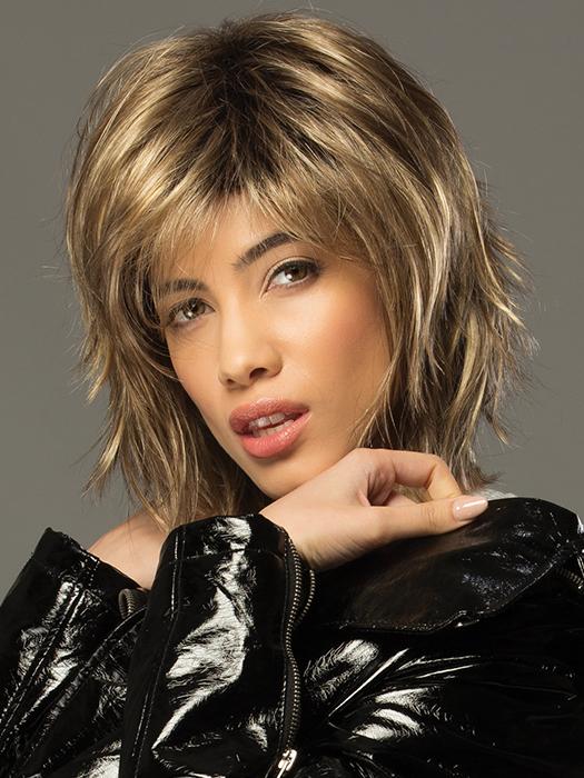 JONES by Estetica in RH12/26RT4 | Light Brown with Chunky Golden Blonde Highlights and Dark Brown Roots