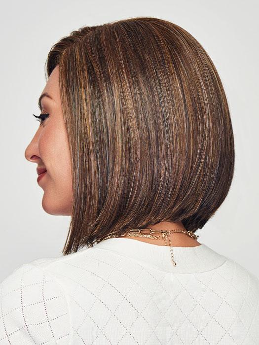 This A-line bob has a shorter back