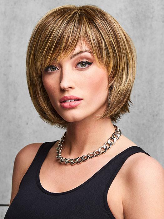 FLIRTY FRINGE BOB by Hairdo in R11S+ GLAZED MOCHA | Medium Brown with Gold Blonde highlighting on top