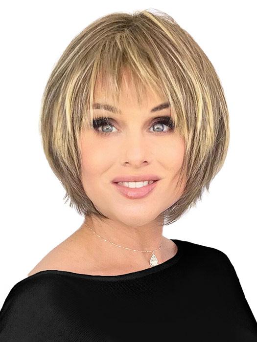 FLIRTY FRINGE BOB by Hairdo in SS14/88 ROOTED GOLDEN WHEAT | Medium Blonde streaked with pale Gold highlights and dark roots