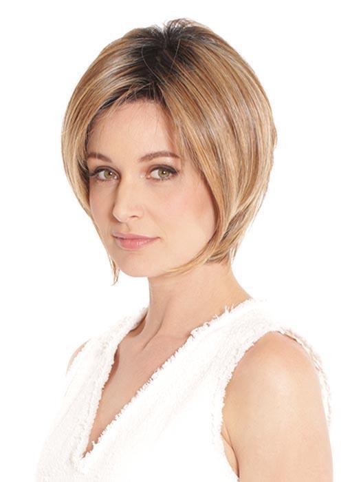IRISH COFFEE by BELLETRESS in HONEY WITH CHAI LATTE | Light Golden Brown with Pale Golden Blonde & Medium Golden Blonde Highlights on Top, Medium Brown Roots