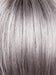 SILVER-STONE-R | Silver Medium Brown Blend That Transitions To More Silver Then Medium Brown Then To Silver Bangs with Black Roots