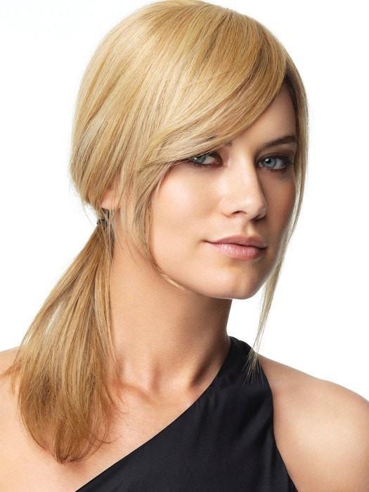  This versatile piece makes it easy for any woman to have a customized fashion bang without committing to cut her own hair