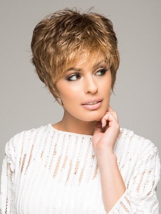 SPARKLE ELITE by Raquel Welch in R9F26 MOCHA FOIL | Warm Medium Brown with Medium Golden Blonde Highlights Around the Face