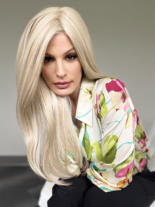 Roxie wearing STAY THE NIGHT by Raquel Welch in RL19/23 BISCUIT